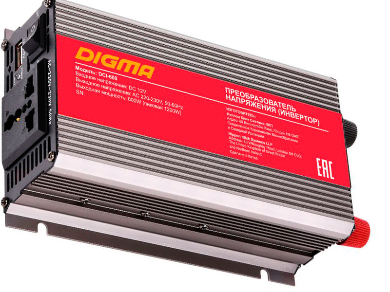 Пробразователь напряжения DIGMA DCI-600 Пробразователь напряжения DIGMA DCI-600