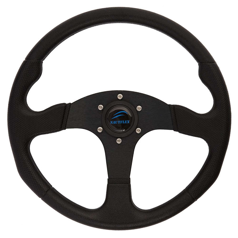 Колесо рулевое D340 мм черный алюминий+полиуретан Колесо рулевое D340 мм черный алюминий+полиуретан