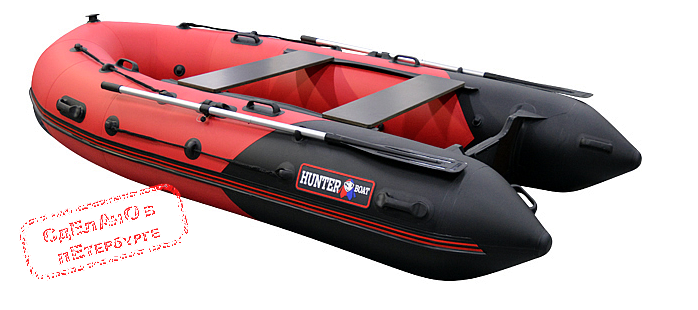 Лодка надувная ПВХ Хантер ПРО 330 (Красный + черный) Лодка надувная ПВХ Хантер ПРО 330 (Красный + черный)