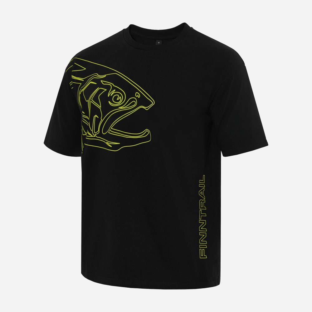 Футболка FINNTRAIL Big Fish Black Yellow 2024 Футболка FINNTRAIL Big Fish Black Yellow 2024