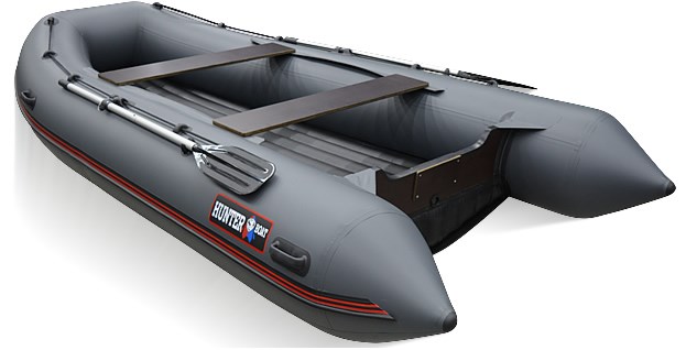 Лодка надувная ПВХ Хантер 390 (Серый) Лодка надувная ПВХ Хантер 390 (Серый)