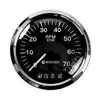 Прибор контроля оборотов двигателя (тахометр) 0-7000 об/мин (черный циферблат) Marine Rocket Прибор контроля оборотов двигателя (тахометр) 0-7000 об/мин (черный циферблат) Marine Rocket